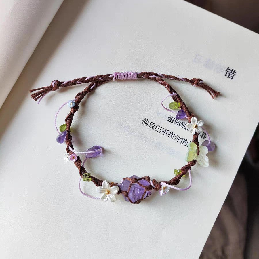 Amethyst bracelet handwoven