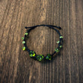 Crystal handmade hand rope olive green bracelet