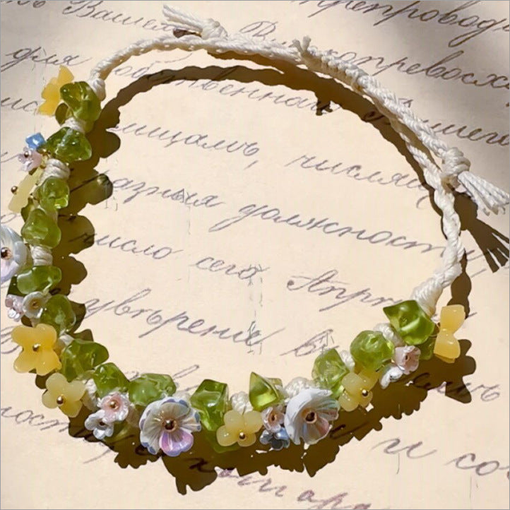 Crystal garland bracelet collection - handmade braided bracelets