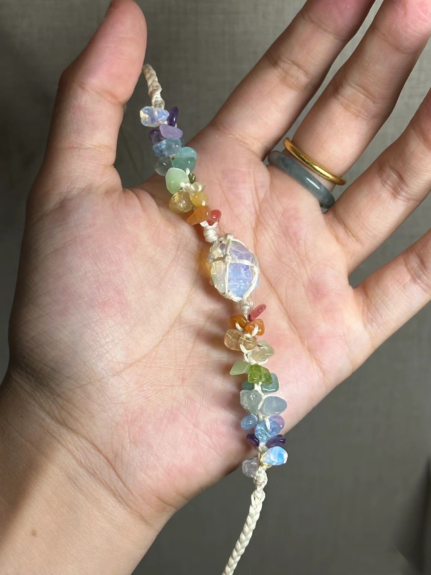 Crystal opal original handmade adjustable bracelet colorful gravel bracelet