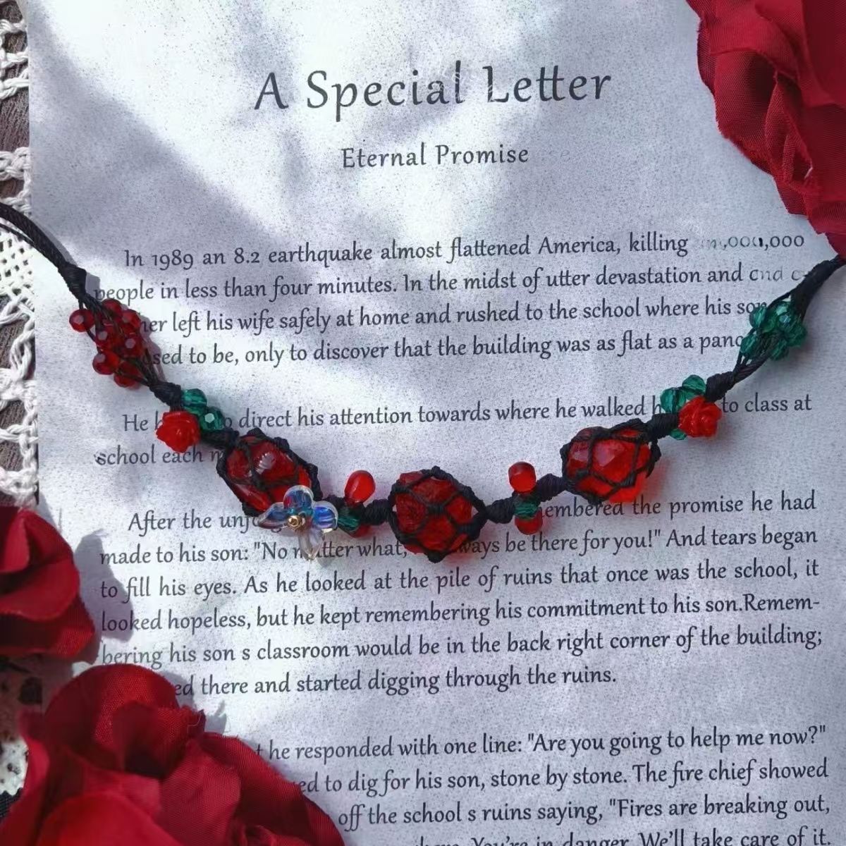 Handmade crystal bracelet with natural stones