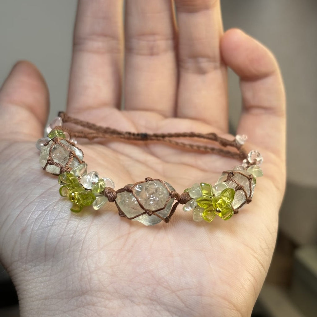 Original design handwoven transparent crystal bracelet