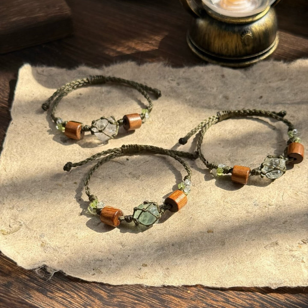 Original design transparent crystal hand-woven bracelet