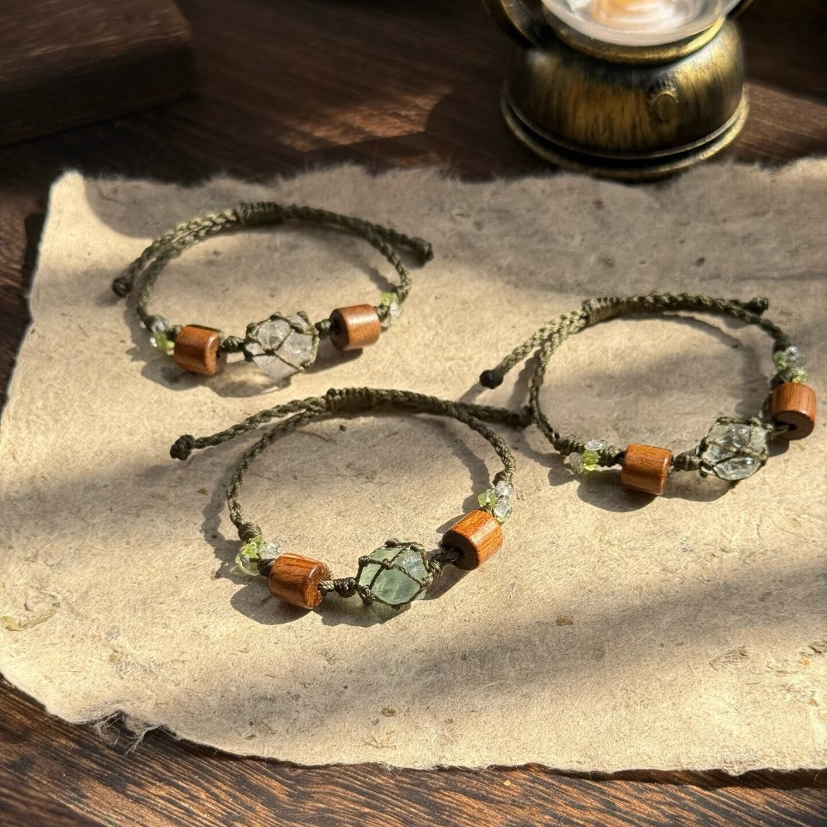 Original design transparent crystal hand-woven bracelet