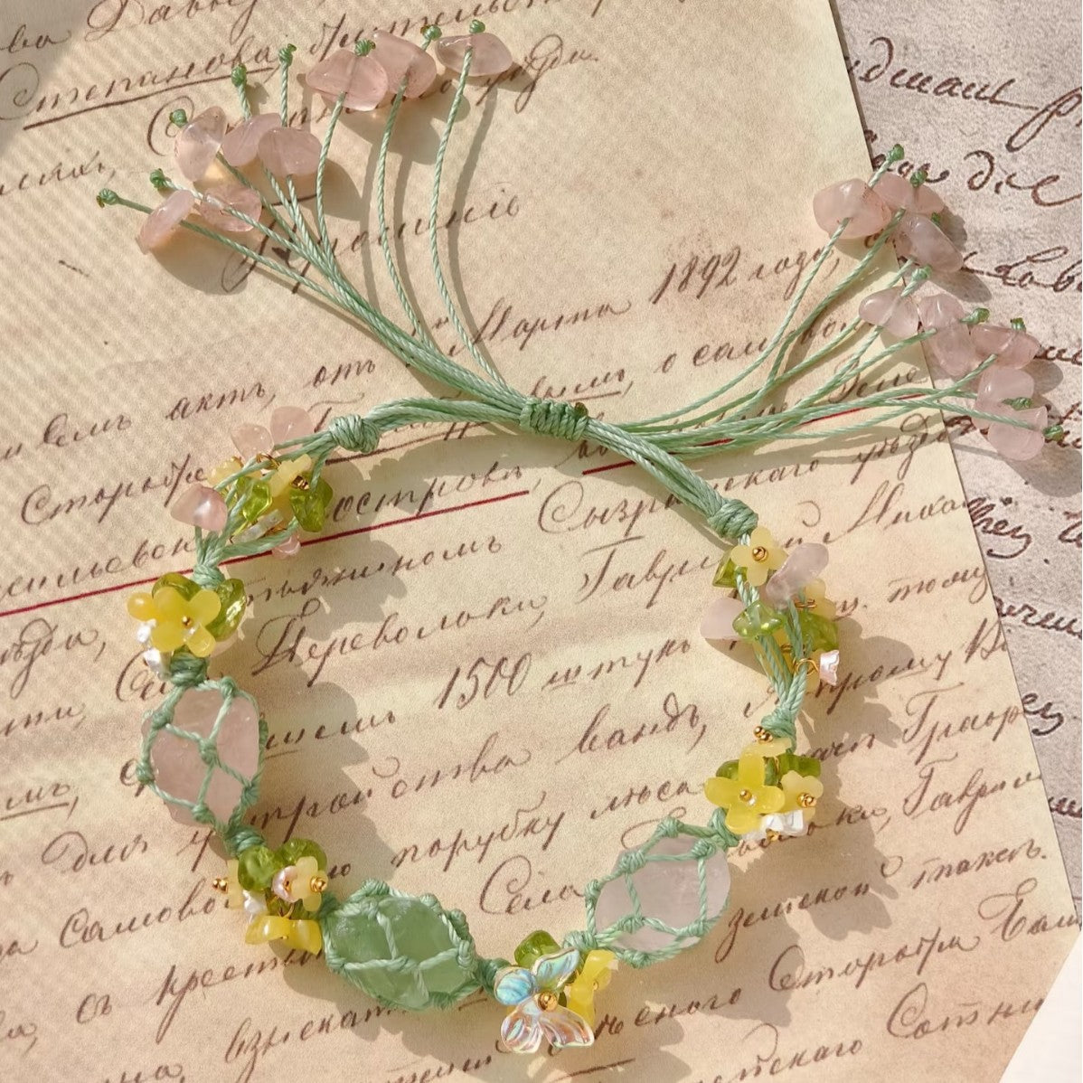Crystal bracelet fashioneasiest for matchpurely handwoven