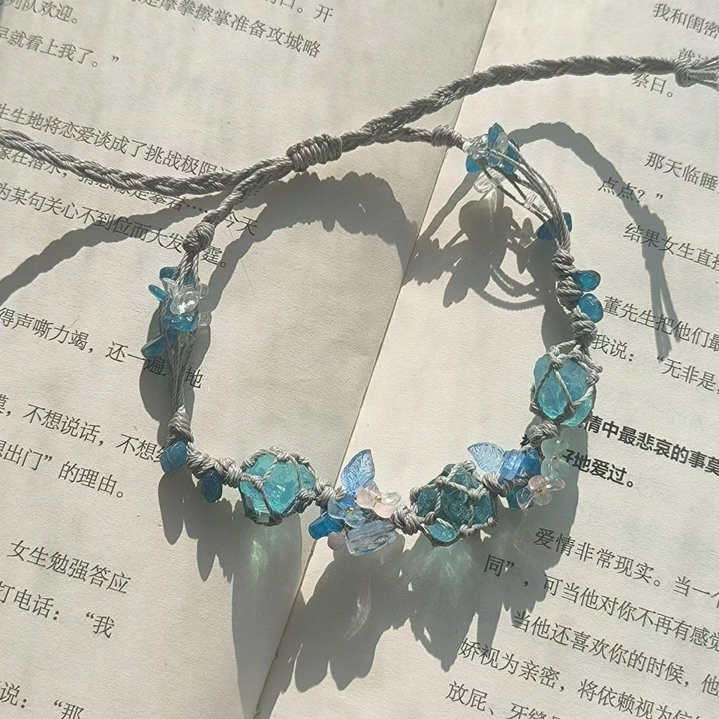 New handmade braided bracelet with raw stone accents