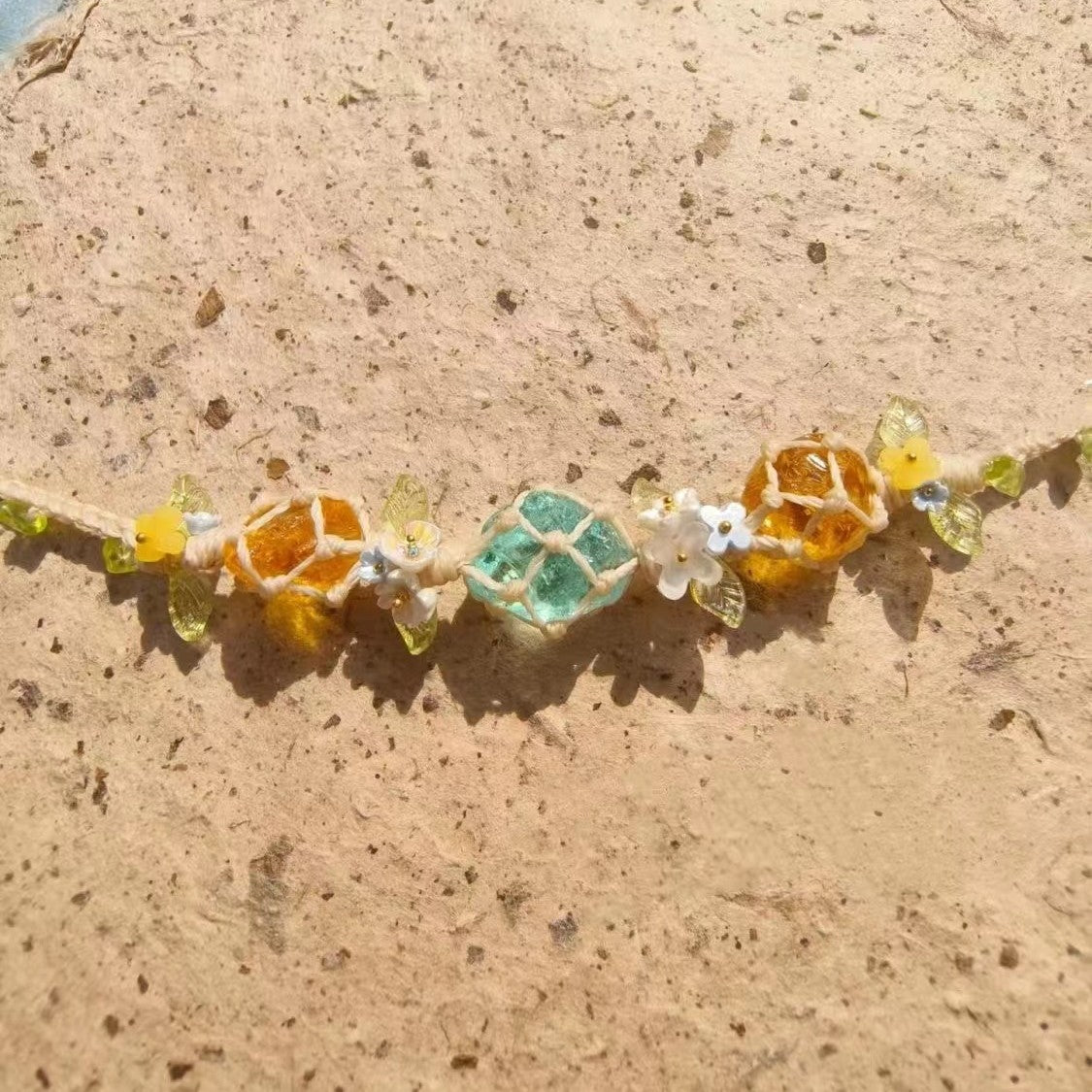 New chinoiserie raw stone bracelet original glazed crystal bracelet