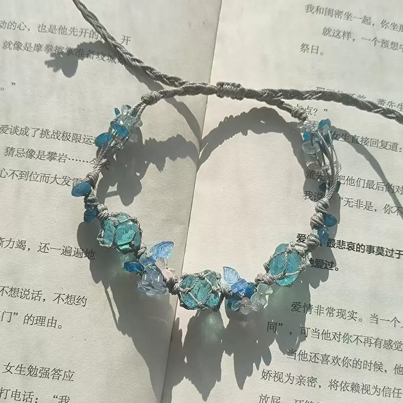 Crystal garland bracelet collection - handmade braided bracelets