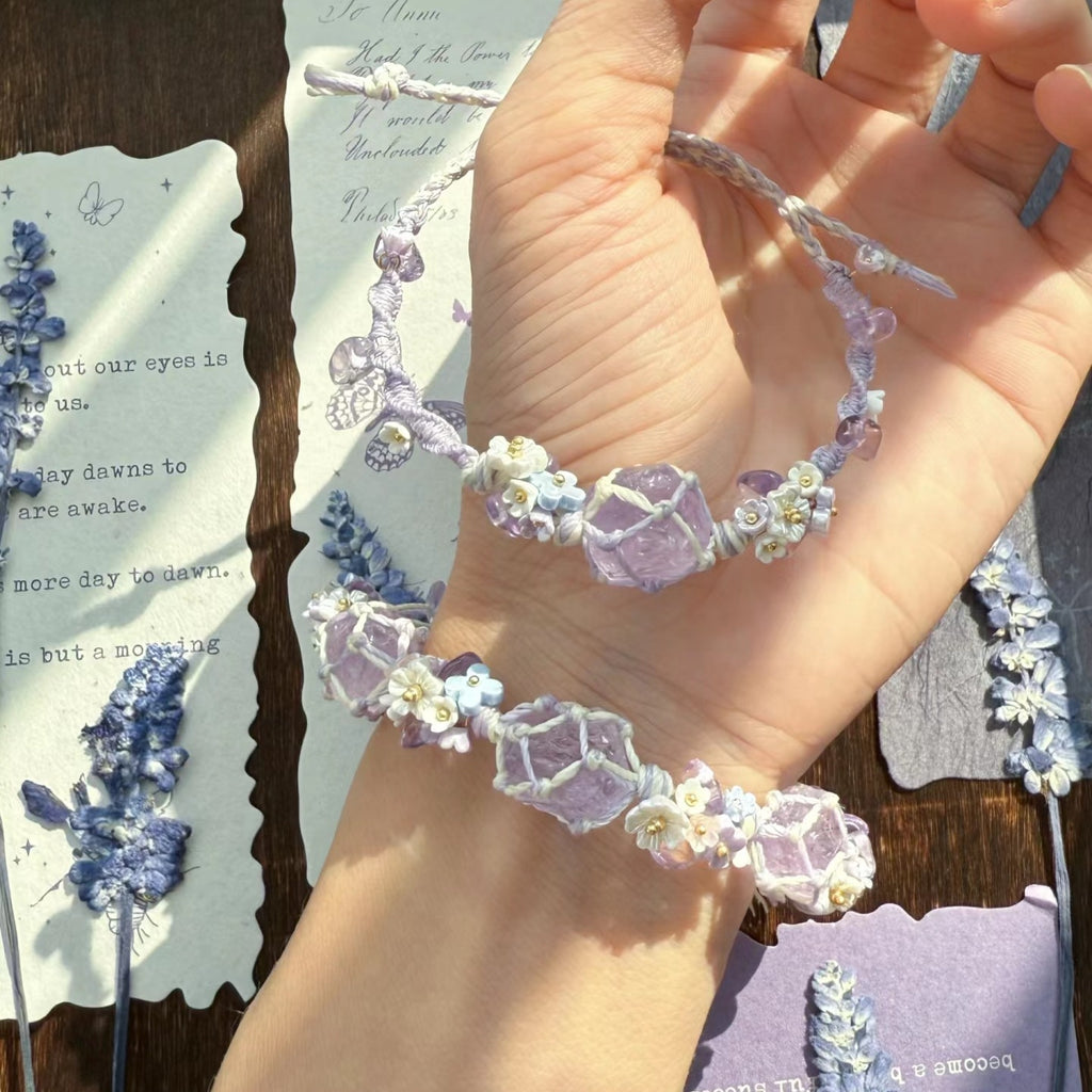 Amethyst handwoven bracelet