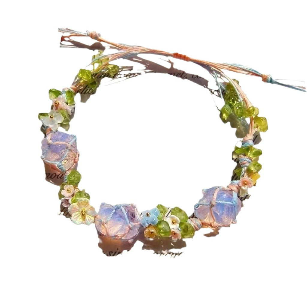 Crystal garland bracelet collection - handmade braided bracelets