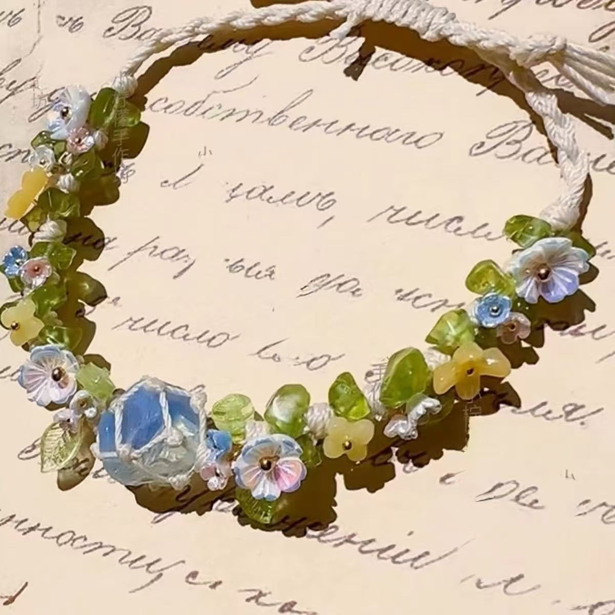 Crystal garland bracelet collection - handmade braided bracelets