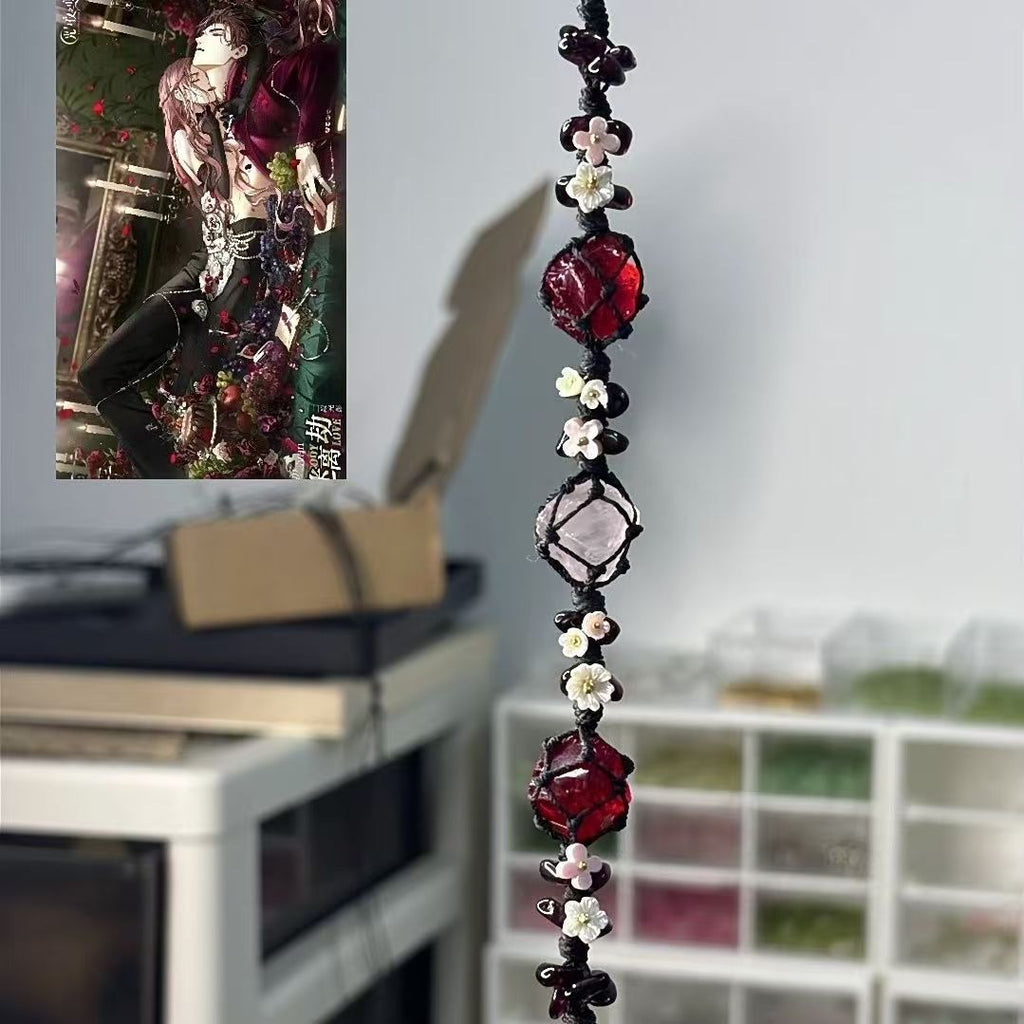 【lava's gentle embrace】handwoven garnet bracelet