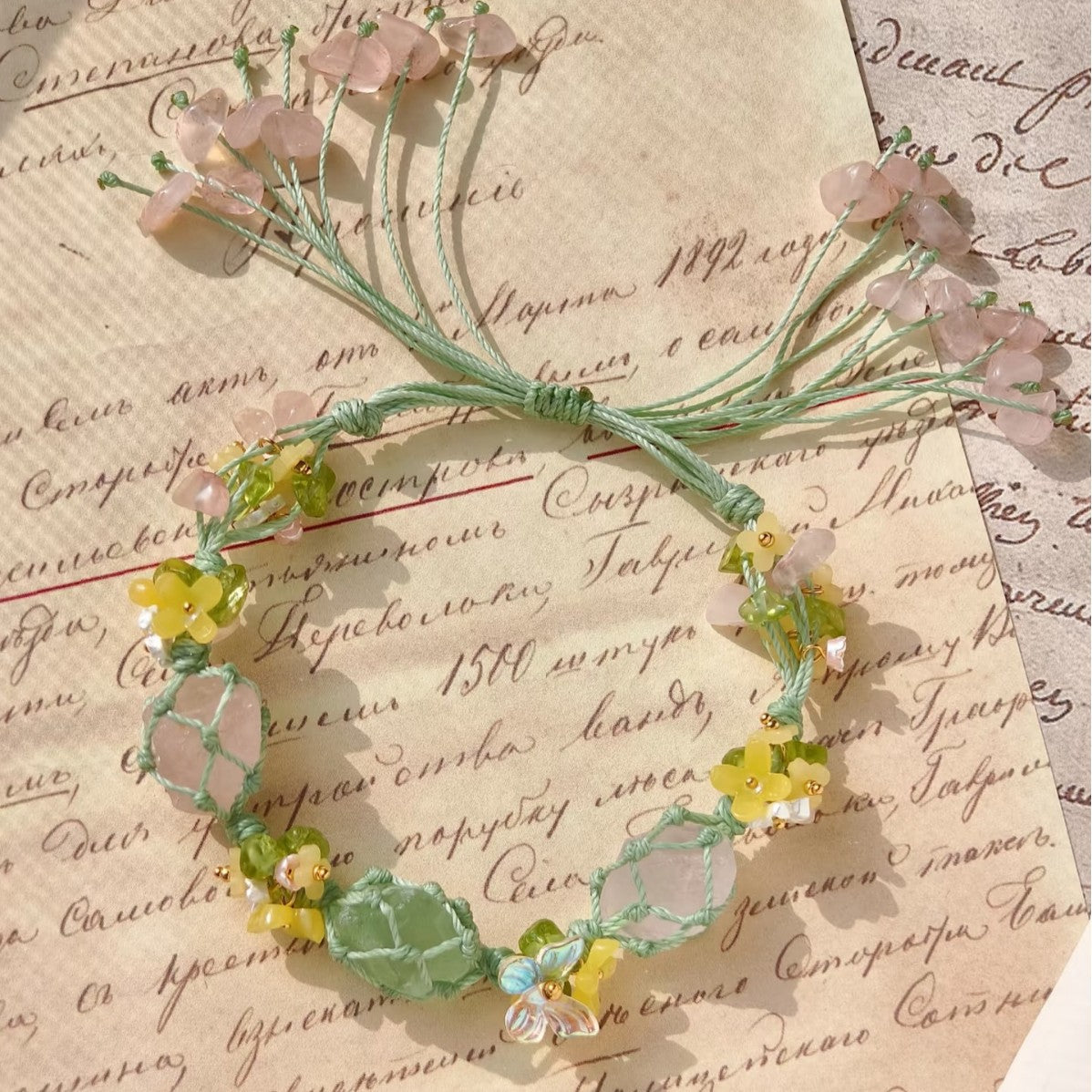 Crystal bracelet fashioneasiest for matchpurely handwoven