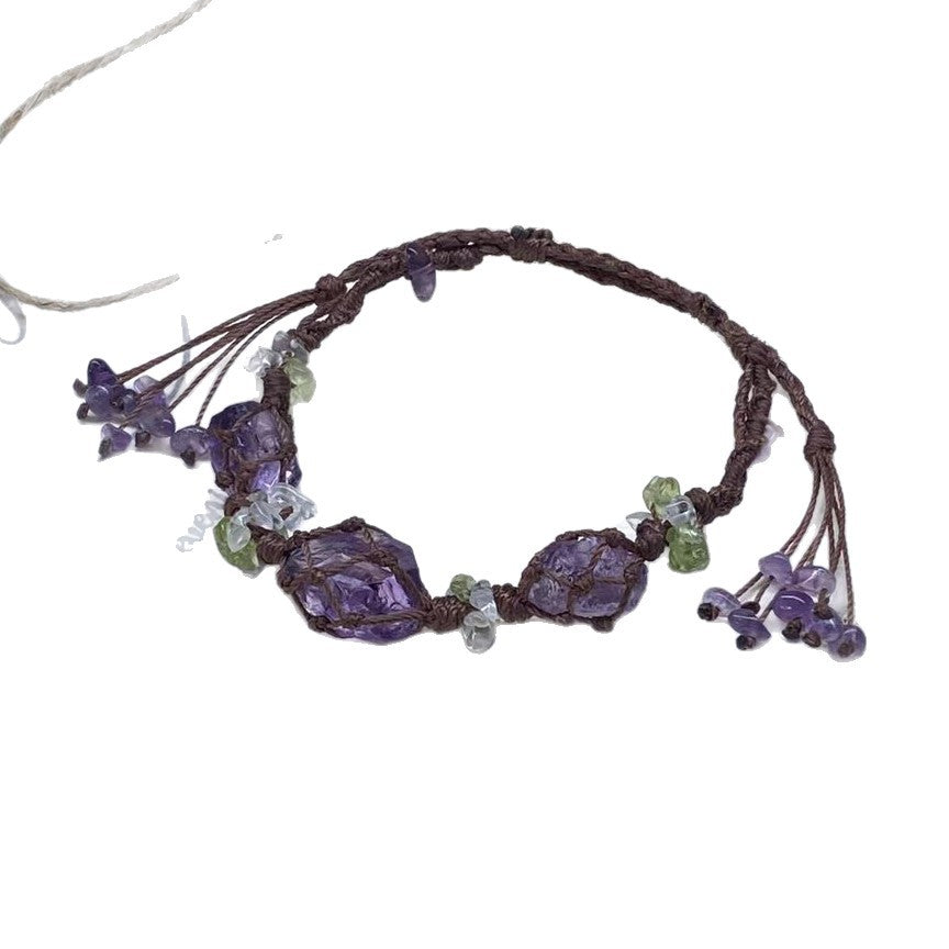Amethyst bracelet handwoven