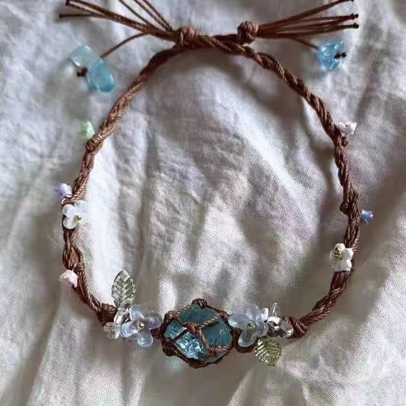 Handmade raw crystal bracelet