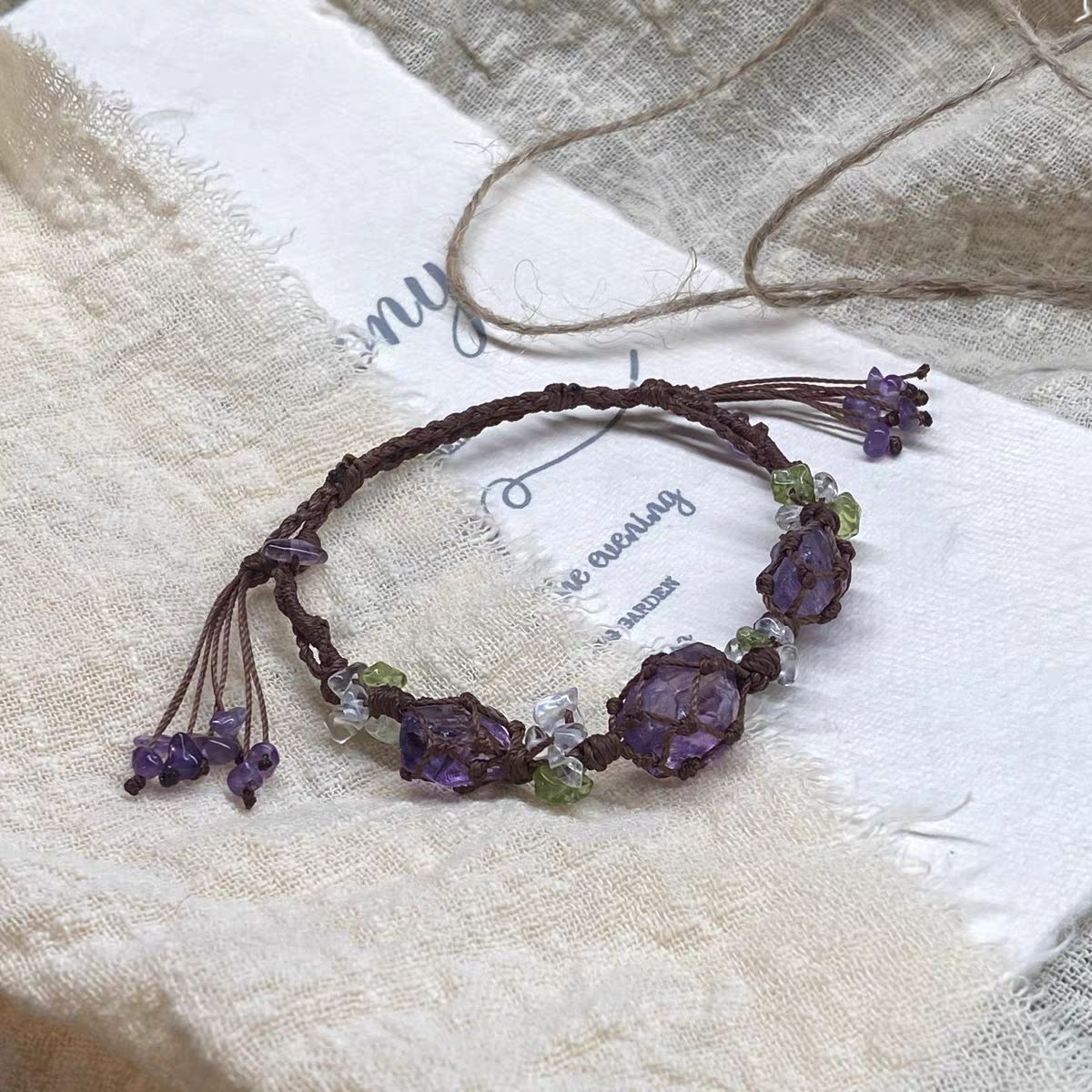 Amethyst bracelet handwoven