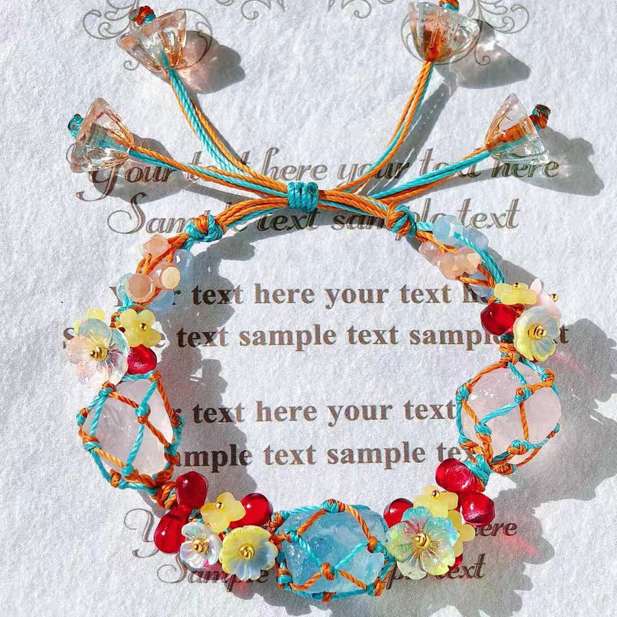 Crystal bracelet crystal raw stone bracelet braided bracelet