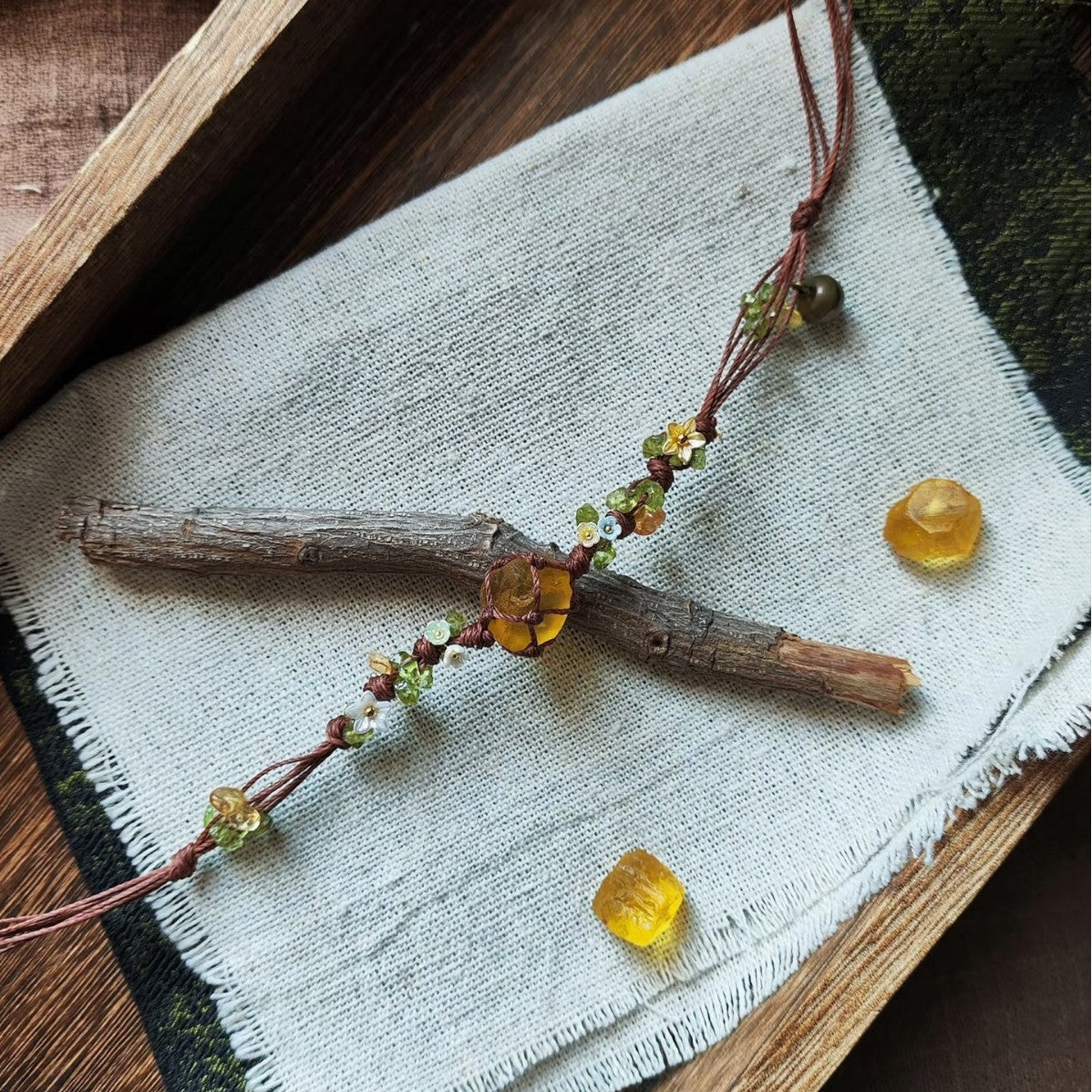 New arrival citrine garland bracelet hand-woven