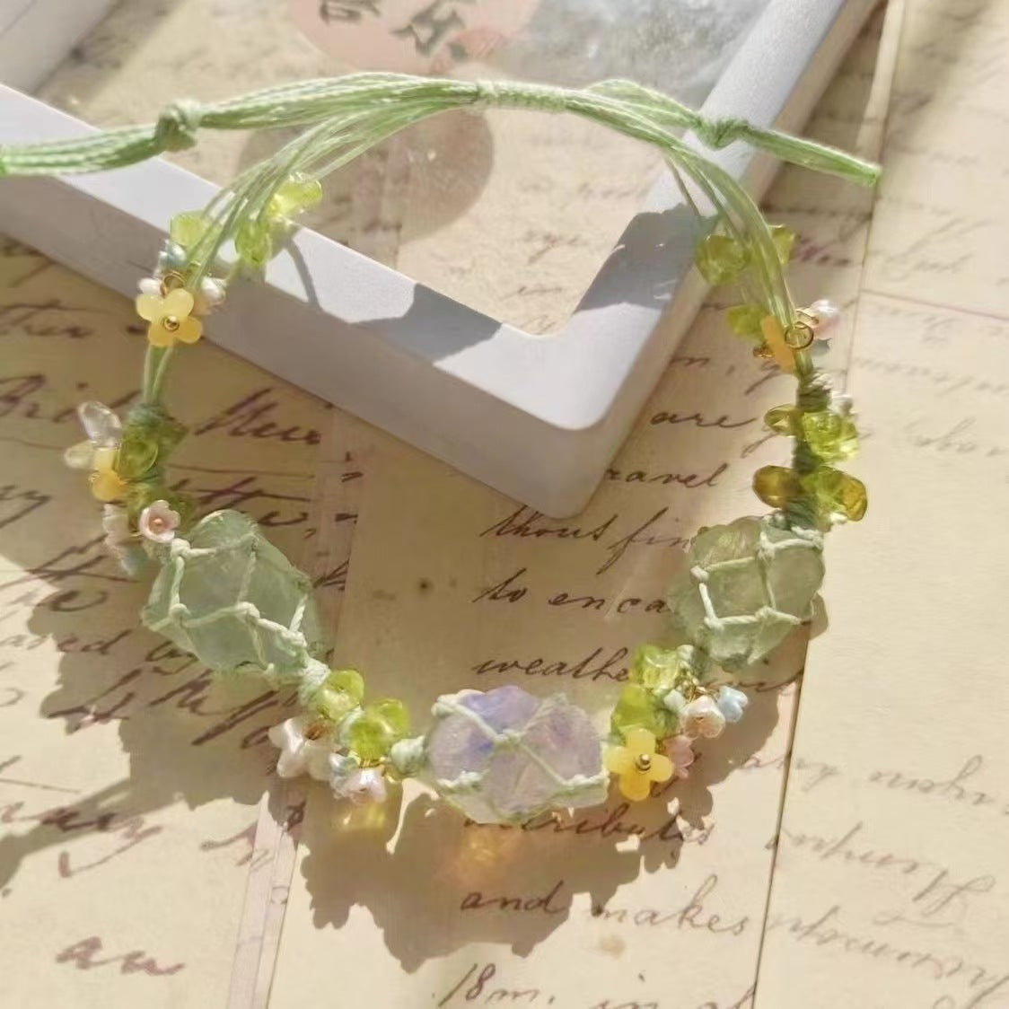 Crystal garland bracelet collection - handmade braided bracelets