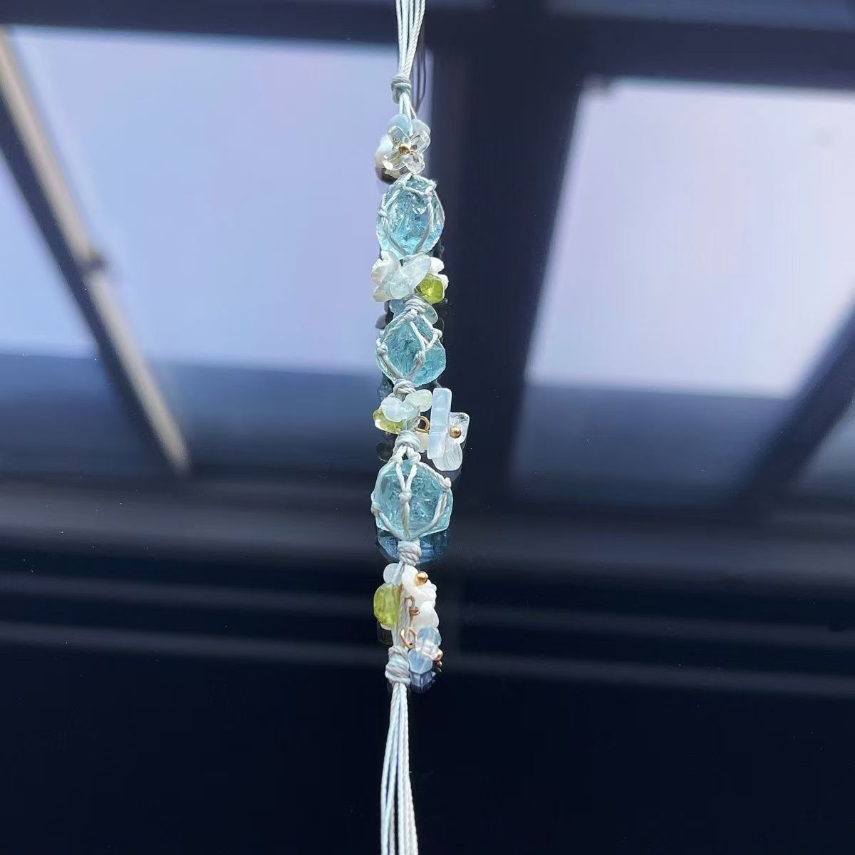 Original design crystal raw stone braided bracelet