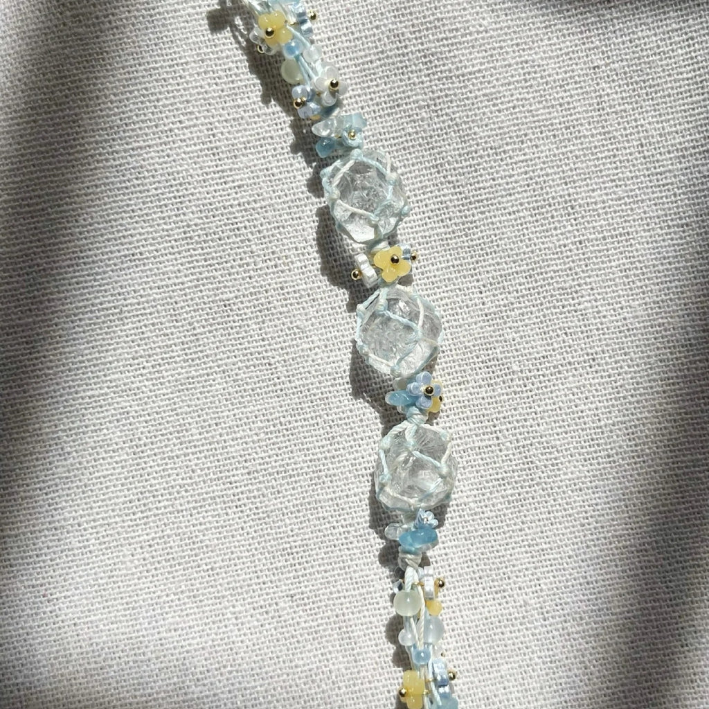 Handmade crystal flower garland bracelet