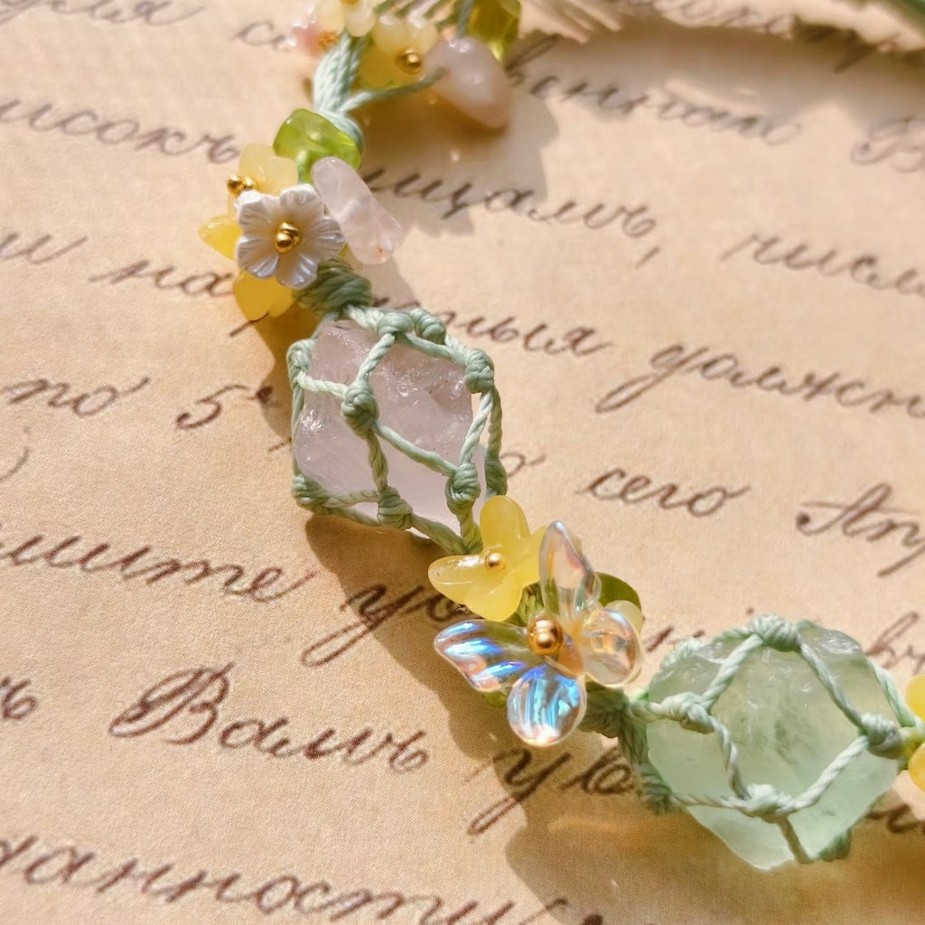 Crystal bracelet fashioneasiest for matchpurely handwoven