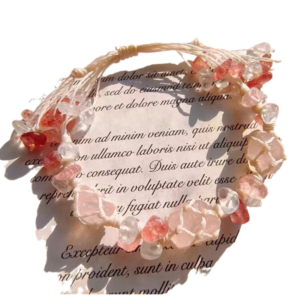 Handwoven new arrival crystal rough stone bracelet