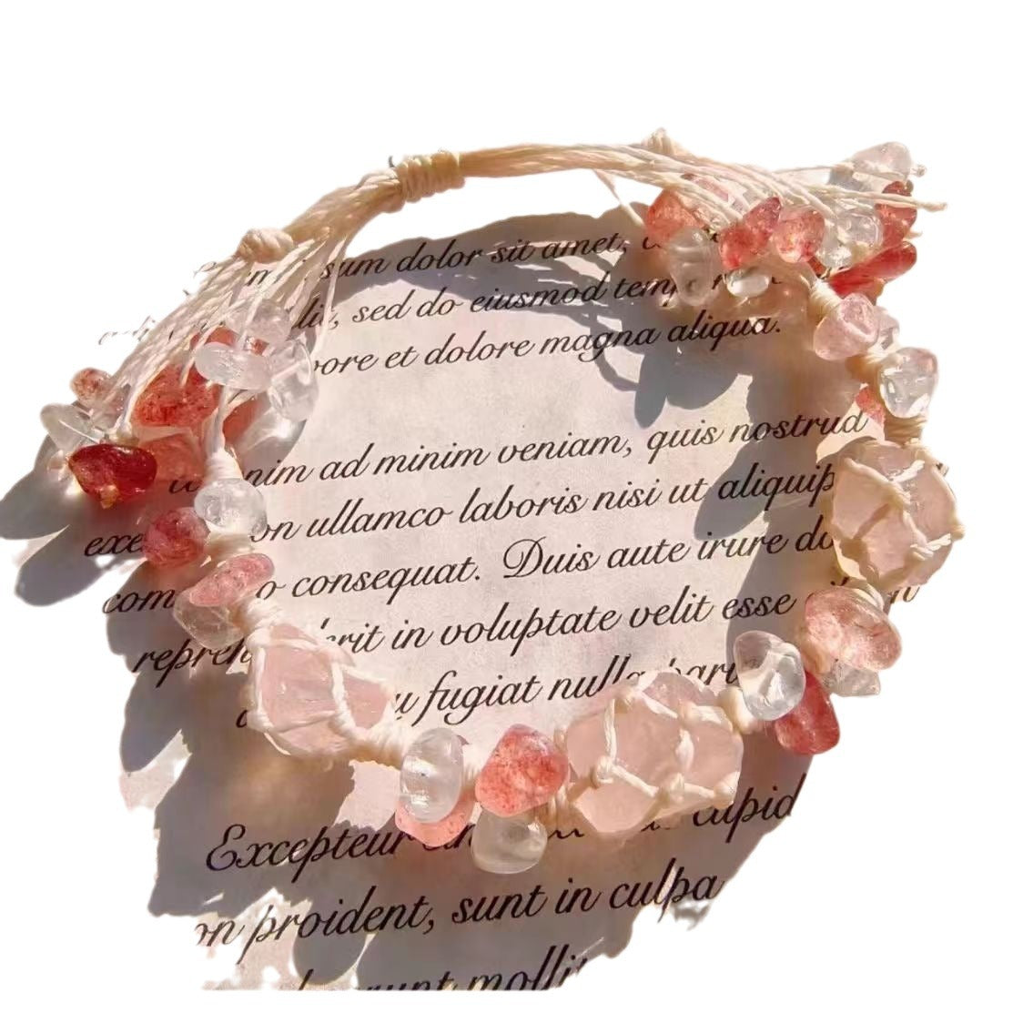 Handwoven new arrival crystal rough stone bracelet