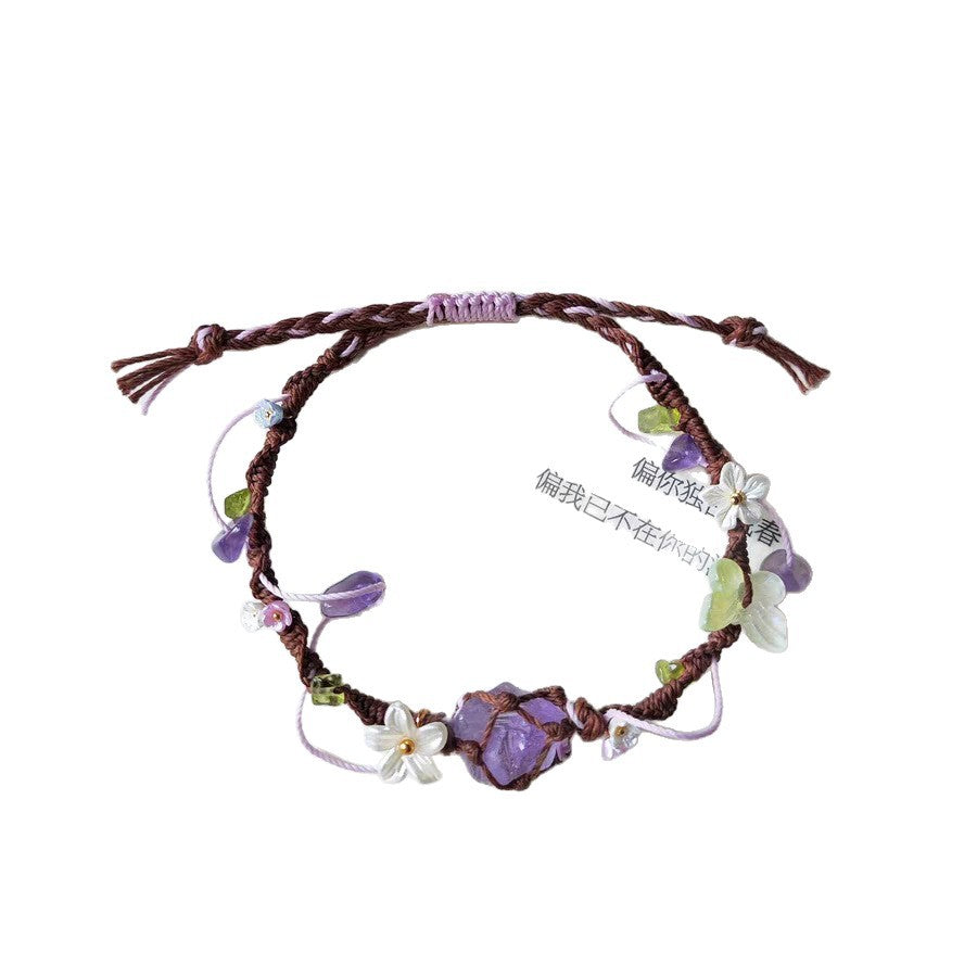 Amethyst bracelet handwoven