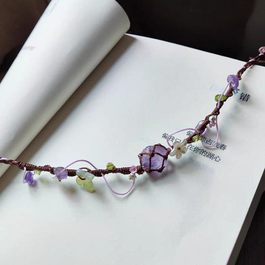 Amethyst bracelet handwoven
