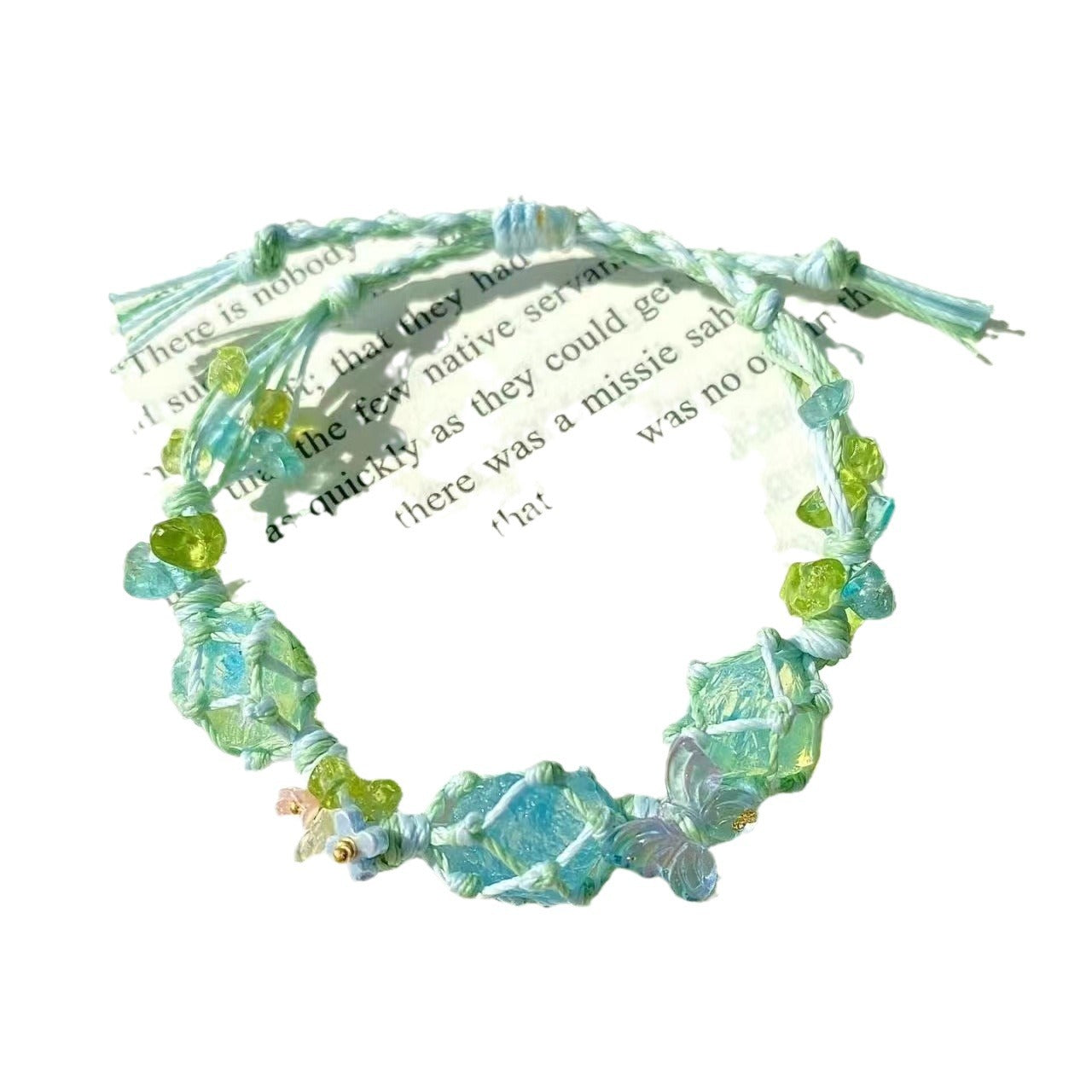 Original handmade braided crystal raw stone bracelet