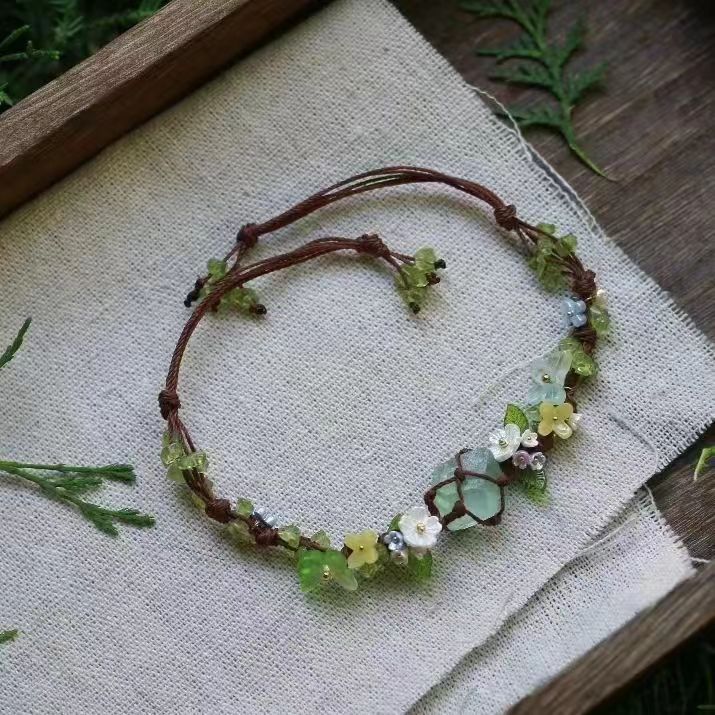 Green fluorite braided bracelet