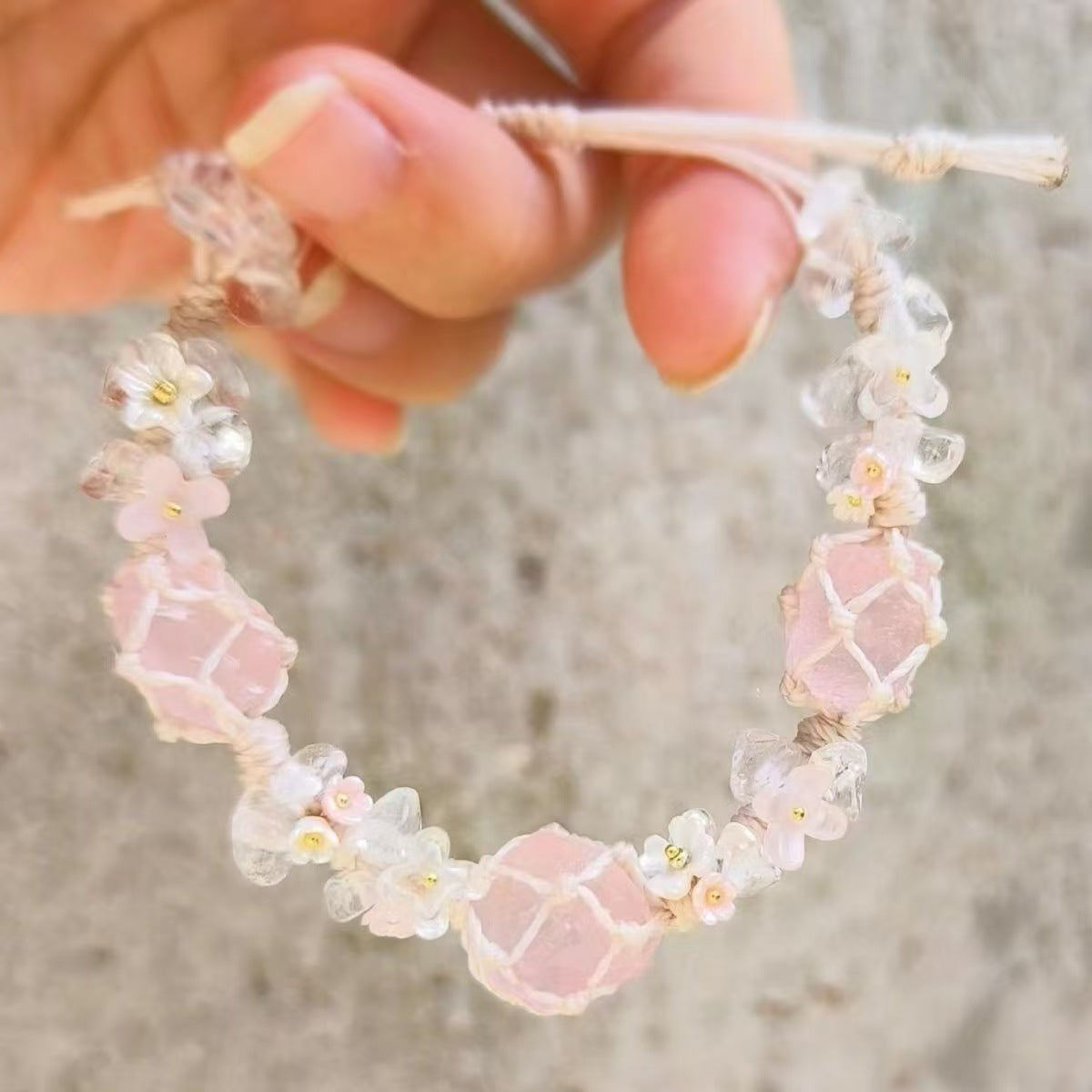 Crystal garland bracelet collection - handmade braided bracelets