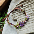 Amethyst bracelet - handwoven cord