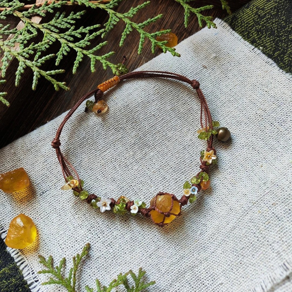 New arrival citrine garland bracelet hand-woven