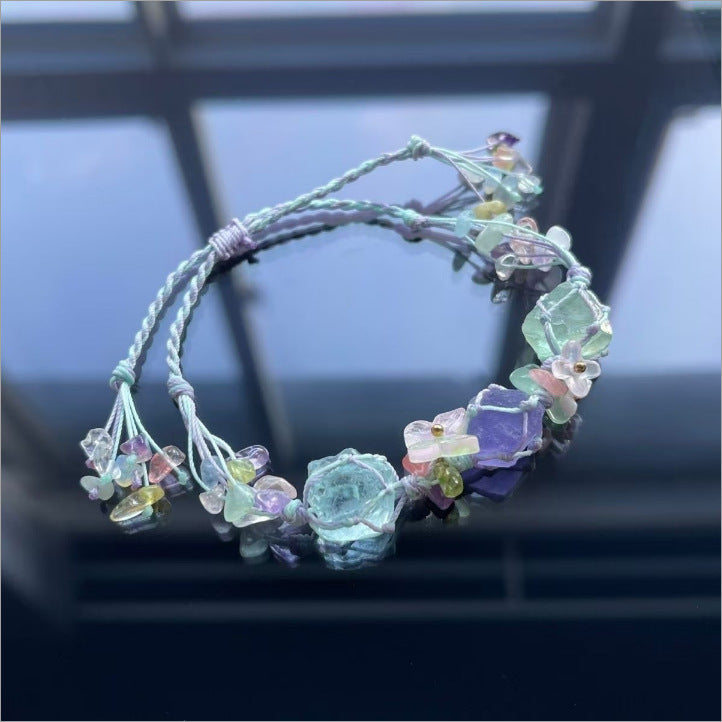 Crystal garland bracelet collection - handmade braided bracelets