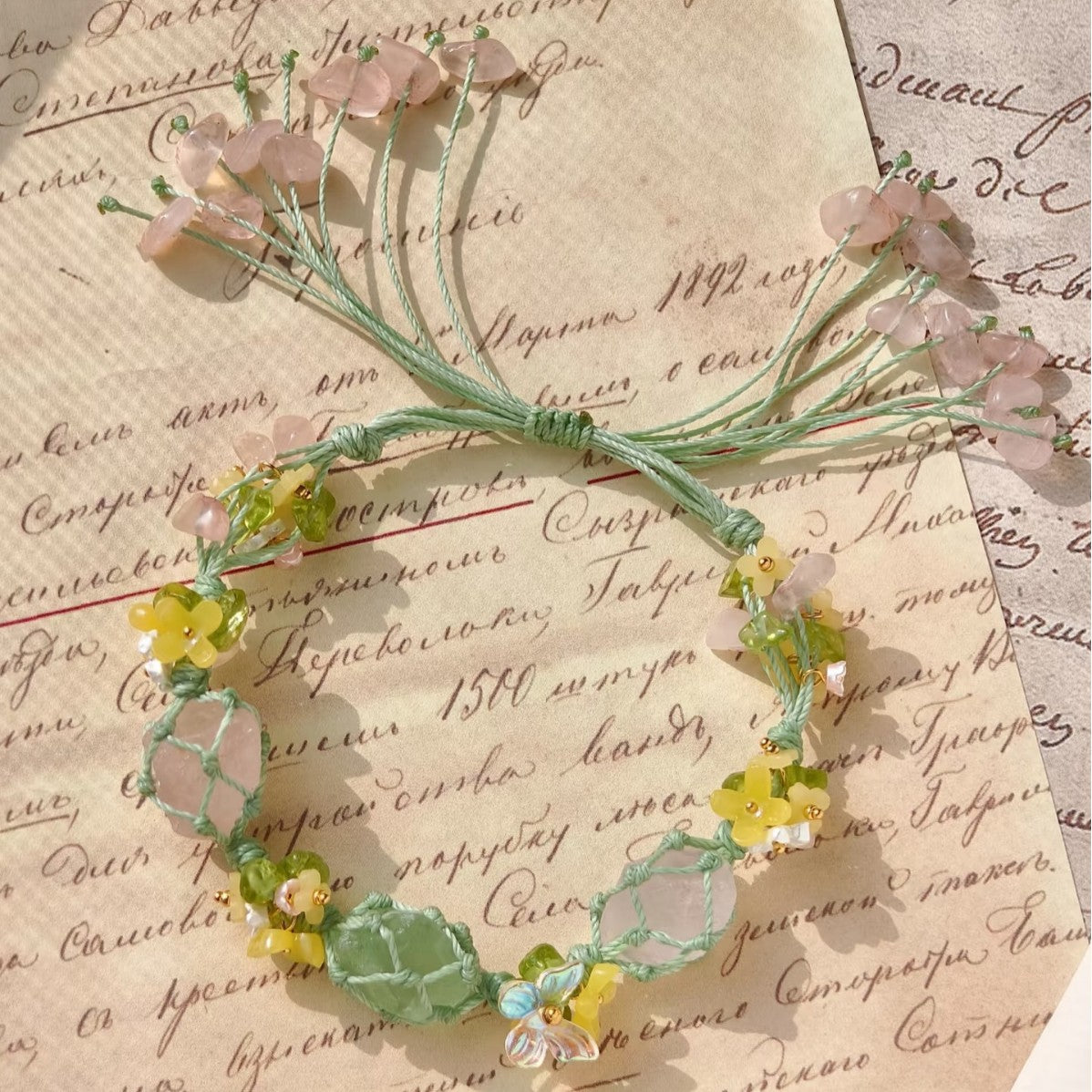 Crystal bracelet fashioneasiest for matchpurely handwoven