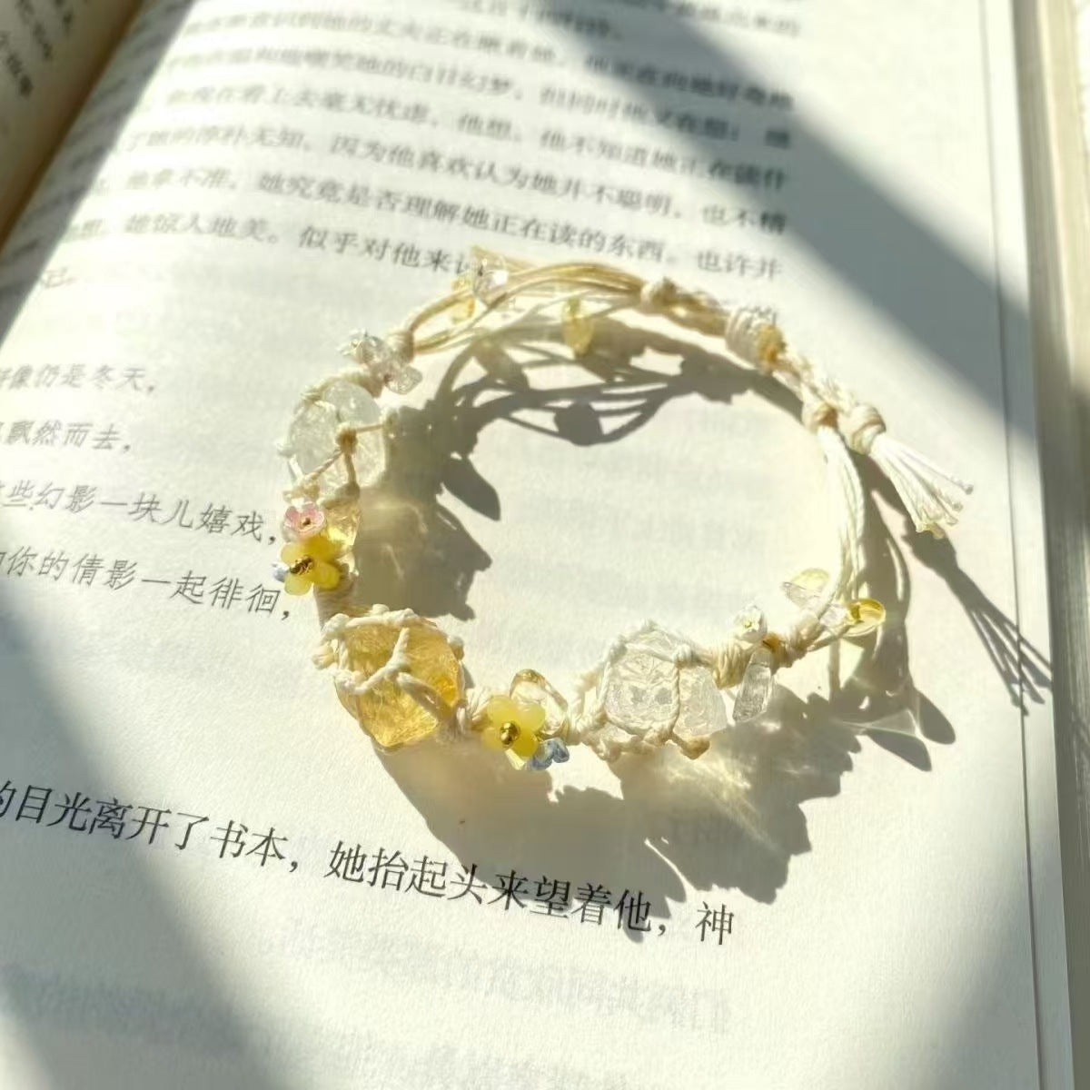 Crystal garland bracelet collection - handmade braided bracelets