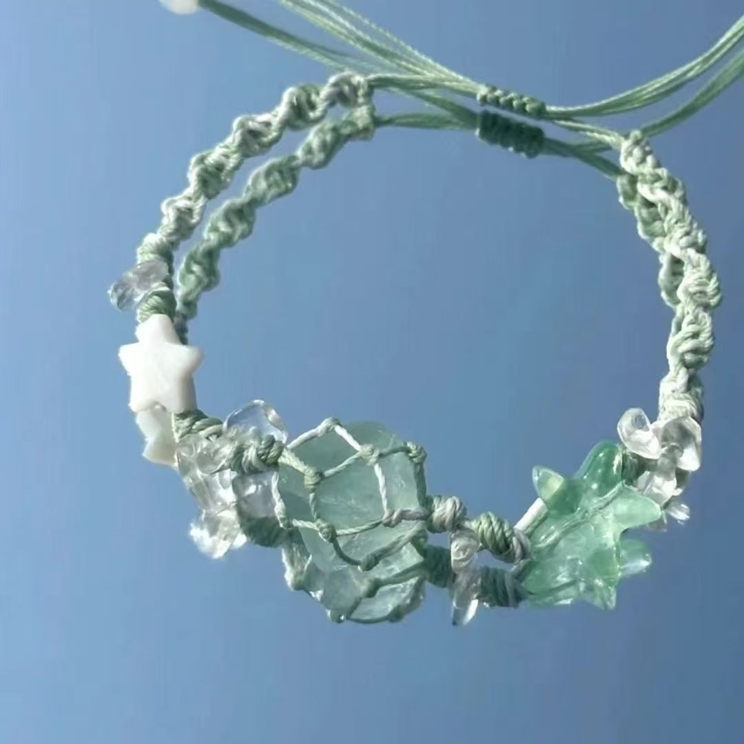 Crystal garland bracelet collection - handmade braided bracelets
