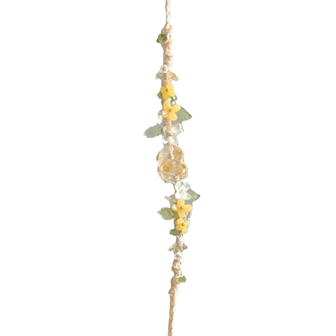 Original osmanthus impression crystal braided cord citrine raw stone bracelet