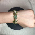 Handmade braided bracelet with green fluorite raw crystal - forest style