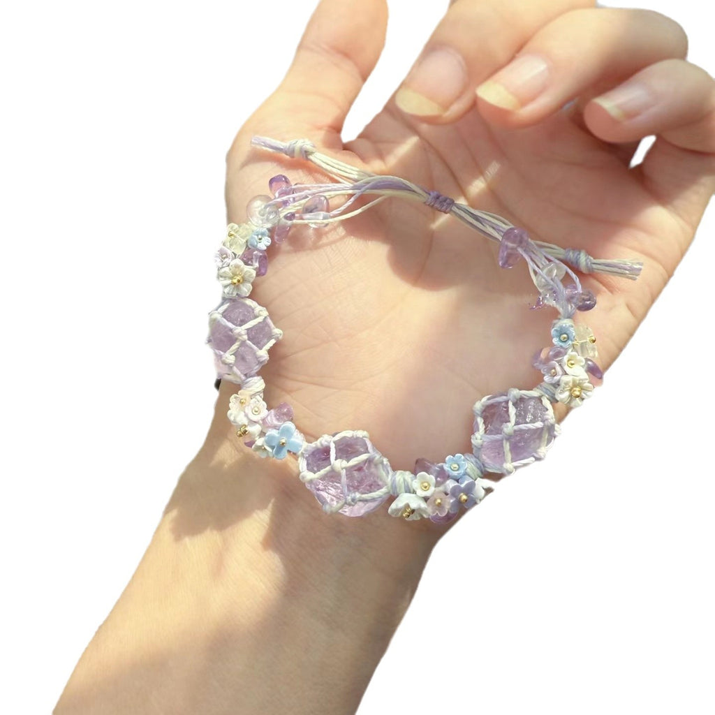 Amethyst handwoven bracelet