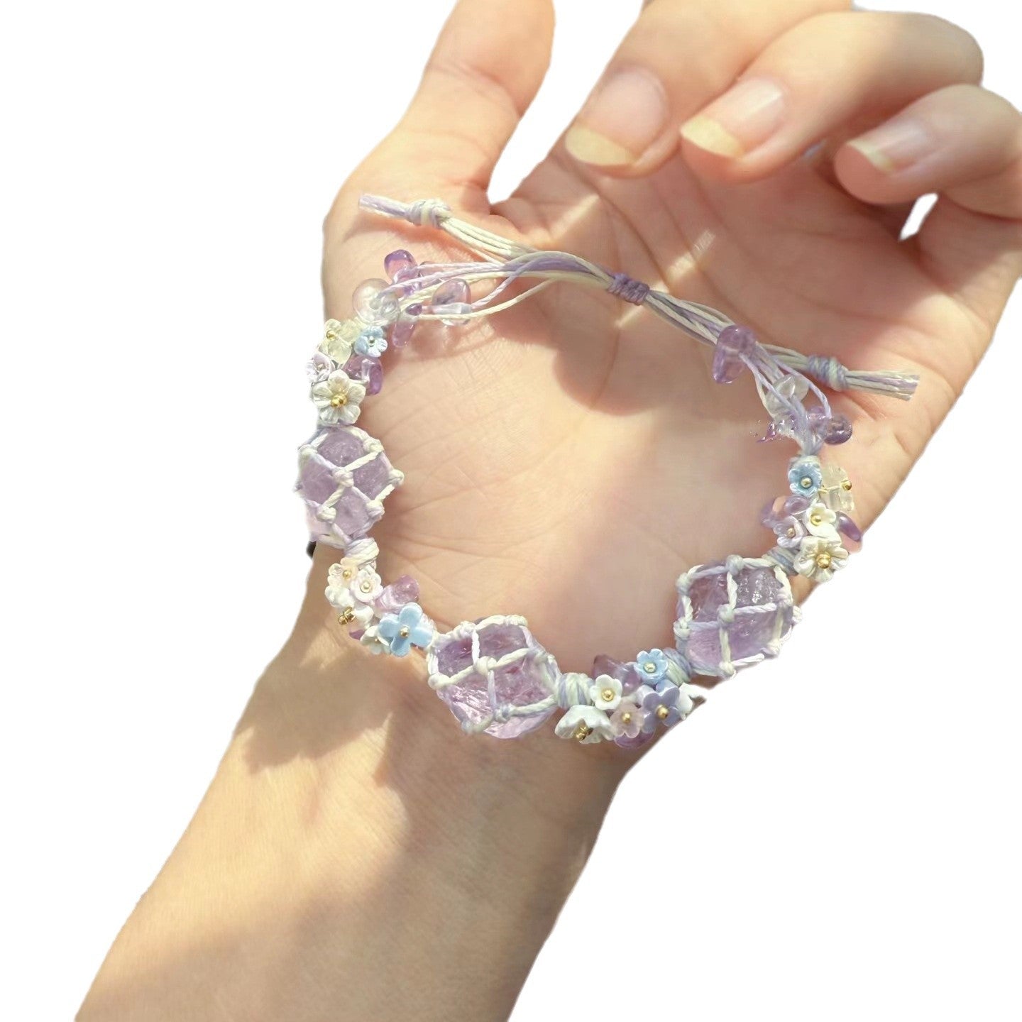 Amethyst handwoven bracelet