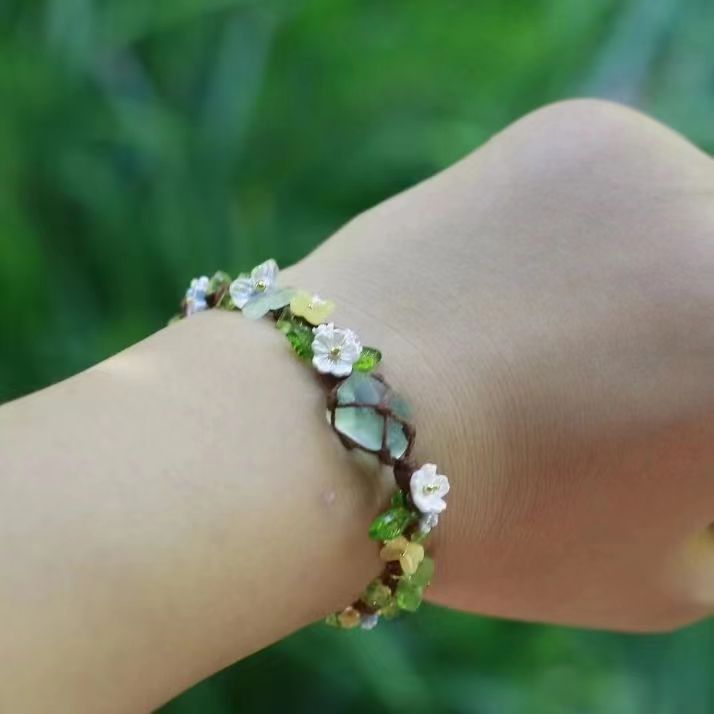 Green fluorite braided bracelet