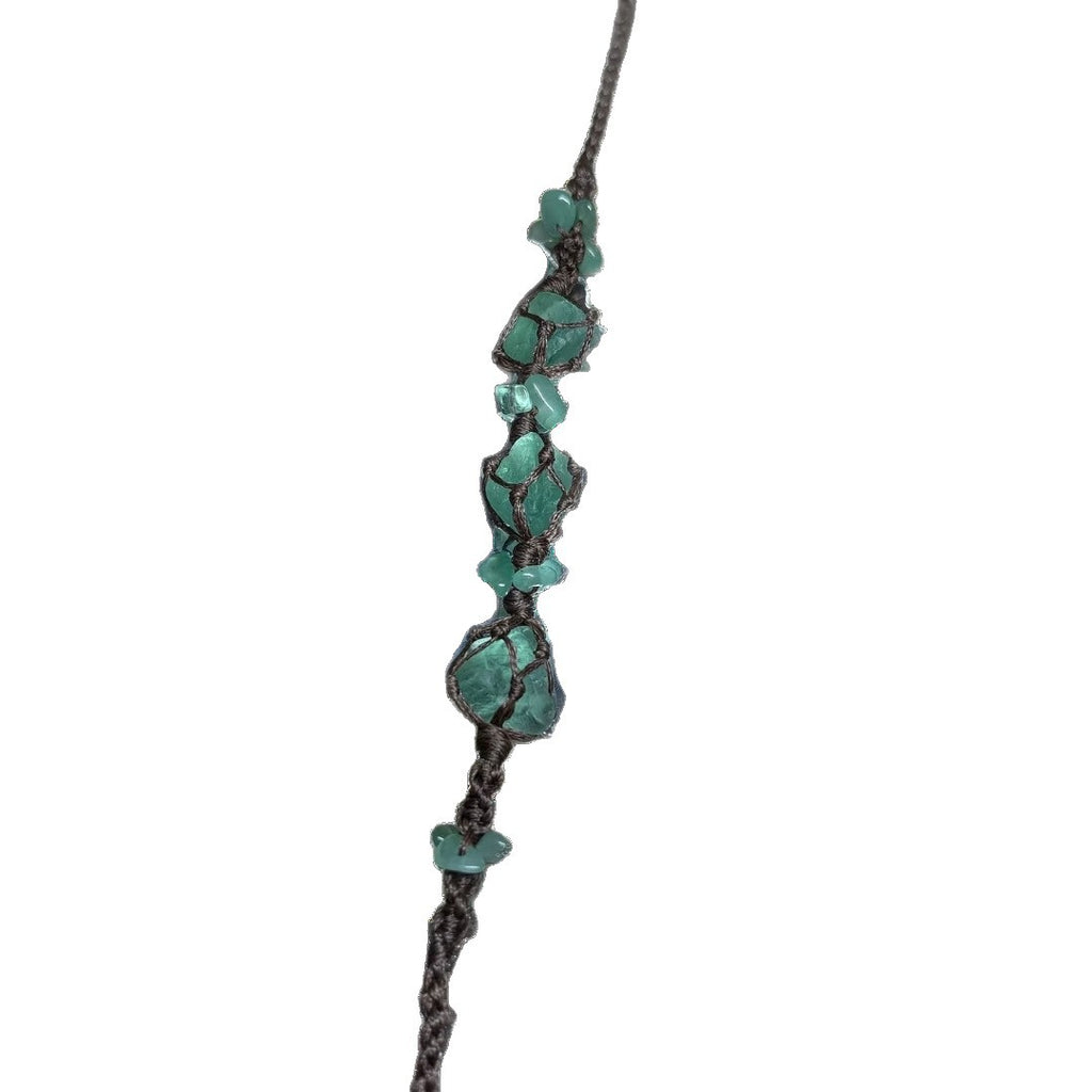 Green fluorite crystal bracelet handmade braided stone bracelet